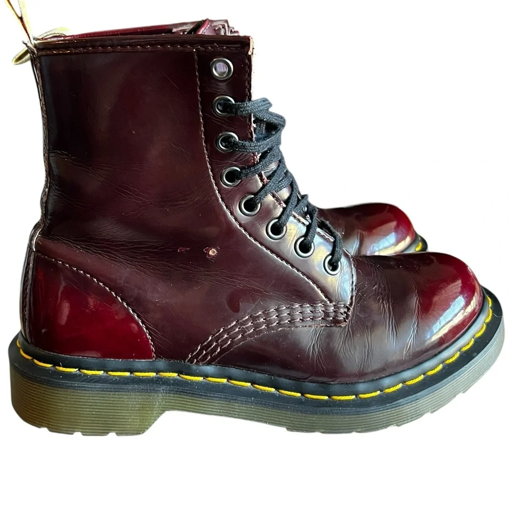 Dr Martens 1460 14585 Cherry Red Vegan Leather Ankle Boots Women’s US 6 - Picture 6 of 15